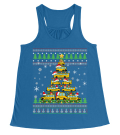 Christmas Tree School Bus Driver Ugly Sweater Gift Men Women T-Shirt