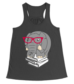 ELEPHANT SHIRT BOOK NERD LOVE READING CUTE GLASSES TSHIRT - HOODIE - MUG (FULL SIZE AND COLOR)