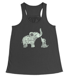 GRATEFUL BOHO MAMA AND BABY ELEPHANTS TSHIRT - HOODIE - MUG (FULL SIZE AND COLOR)