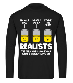 I Think This Is Pee Half Full Empty Funny Realist Dad Joke Pullover Hoodie