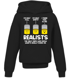 I Think This Is Pee Half Full Empty Funny Realist Dad Joke Pullover Hoodie