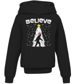 Believe Sasquatch Bigfoot Santa Hat Christmas Tree Gift Sweatshirt