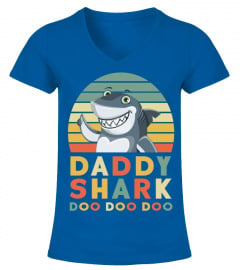 Daddy Shark - Retro Vintage For Dads - Father'S Day Series Long Sleeve T-Shirt