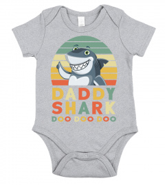 Daddy Shark - Retro Vintage For Dads - Father'S Day Series Long Sleeve T-Shirt