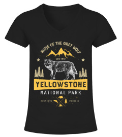 Yellowstone National Park T shirt US Wolf Vintage Men Women