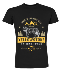 Yellowstone National Park T shirt US Wolf Vintage Men Women