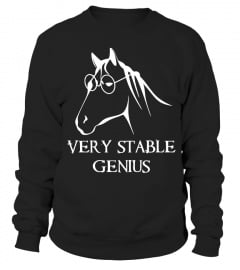 VERY STABLE GENIUS  HORSE WITH GLASSES  FUNNY PARODY TSHIRT - HOODIE - MUG (FULL SIZE AND COLOR)
