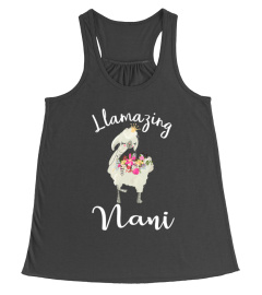 WOMEN FLOWER LLAMAZING NANI TSHIRT - HOODIE - MUG (FULL SIZE AND COLOR)