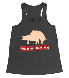 FUNNY PIG MAKING BACON TSHIRT - HOODIE - MUG (FULL SIZE AND COLOR)
