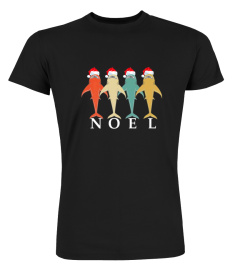 CHRISTMAS SHARK NOEL RETRO VINTAGE HOLIDAY TSHIRT - HOODIE - MUG (FULL SIZE AND COLOR)