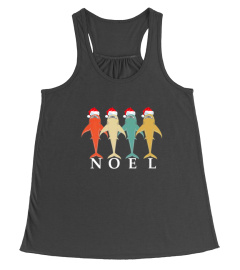 CHRISTMAS SHARK NOEL RETRO VINTAGE HOLIDAY TSHIRT - HOODIE - MUG (FULL SIZE AND COLOR)