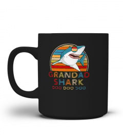 GRANDAD SHARK DOO DOO DOO RETRO VINTAGE TSHIRT - HOODIE - MUG (FULL SIZE AND COLOR)