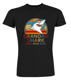 GRANDAD SHARK DOO DOO DOO RETRO VINTAGE TSHIRT - HOODIE - MUG (FULL SIZE AND COLOR)