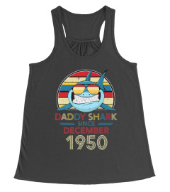 MENS RETRO VINTAGE DADDY SHARK SINCE DECEMBER 1950 TSHIRT - HOODIE - MUG (FULL SIZE AND COLOR)