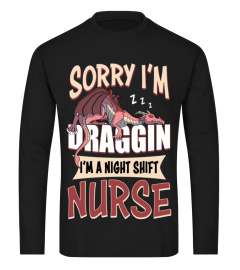 Funny Nurse Gift Night Shift Dragon Humor Pullover Hoodie