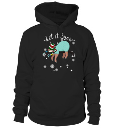 LAZY ELF SLOTH SHIRT LET IT SNOW HOLIDAY CHRISTMAS TSHIRT - HOODIE - MUG (FULL SIZE AND COLOR)