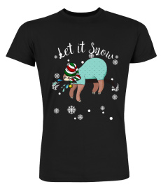 LAZY ELF SLOTH SHIRT LET IT SNOW HOLIDAY CHRISTMAS TSHIRT - HOODIE - MUG (FULL SIZE AND COLOR)