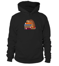 TIRED SLOTH READING TSHIRT  BOOKWORM  READING BOOKS TSHIRT - HOODIE - MUG (FULL SIZE AND COLOR)