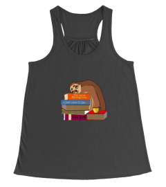 TIRED SLOTH READING TSHIRT  BOOKWORM  READING BOOKS TSHIRT - HOODIE - MUG (FULL SIZE AND COLOR)