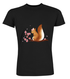 VINTAGE SQUIRREL JAPANESE CHERRY BLOSSOM FLOWER TSHIRT - HOODIE - MUG (FULL SIZE AND COLOR)