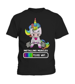 Unicorn lifting weight Installing muscles please wait shirt