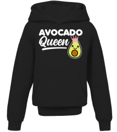 Avocado Queen Cute Kawaii Funny Vegan Guacamole White Text Sweatshirt