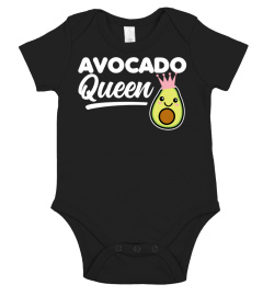 Avocado Queen Cute Kawaii Funny Vegan Guacamole White Text Sweatshirt