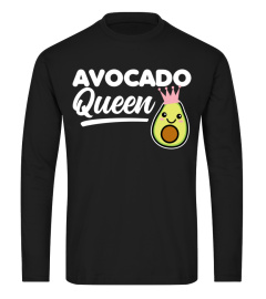 Avocado Queen Cute Kawaii Funny Vegan Guacamole White Text Sweatshirt