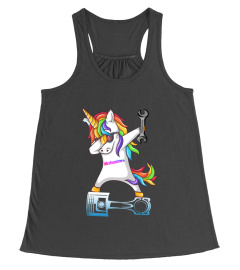 FUNNY UNICORN MECHANIC DABBING TSHIRT - HOODIE - MUG (FULL SIZE AND COLOR)