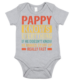 Funny Vintage Pappy Shirt For Grandpa, Pop Knows Everything T-Shirt
