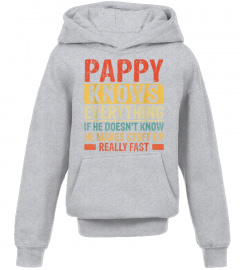 Funny Vintage Pappy Shirt For Grandpa, Pop Knows Everything T-Shirt
