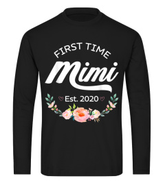 Promoted To Mimi Est 2020 - First Time Grandma Floral T-Shirt