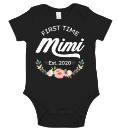 Promoted To Mimi Est 2020 - First Time Grandma Floral T-Shirt