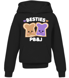 Peanut Butter Girls Besties Cute Pb&J Bff White Text Pullover Hoodie