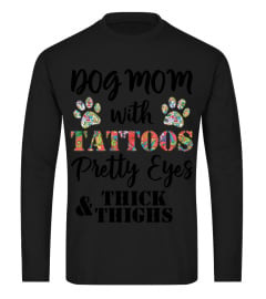 Dog mom with pretty eyes thick and thighs kid ladies tee