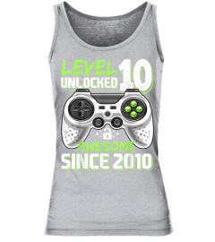 Level 10 Unlocked Awesome 2010 Video Game 10th Birthday Gift T-Shirt