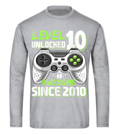 Level 10 Unlocked Awesome 2010 Video Game 10th Birthday Gift T-Shirt