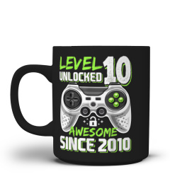 Level 10 Unlocked Awesome 2010 Video Game 10th Birthday Gift T-Shirt