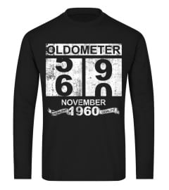 Oldometer 59 60 Born In November 1960 Funny Birthday Gift T-Shirt