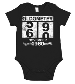 Oldometer 59 60 Born In November 1960 Funny Birthday Gift T-Shirt