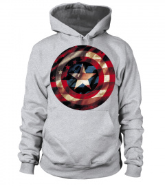 Marvel Captain America Avengers Shield Flag Graphic T-Shirt T-Shirt