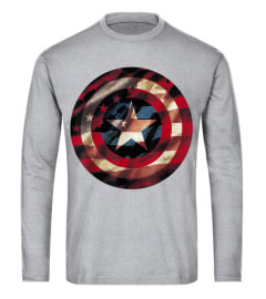 Marvel Captain America Avengers Shield Flag Graphic T-Shirt T-Shirt