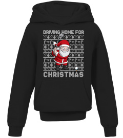 Golf Santa Claus Driving Home For Christmas Golfing Gift Sweatshirt