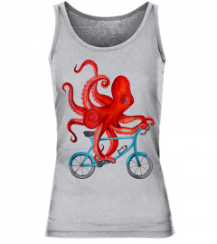 Octopus on bicycle Tee Shirt - Cycling octopus
