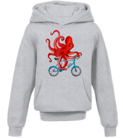 Octopus on bicycle Tee Shirt - Cycling octopus