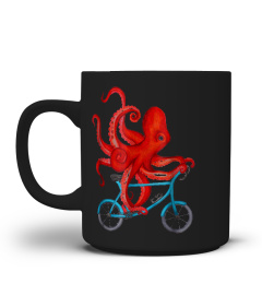 Octopus on bicycle Tee Shirt - Cycling octopus