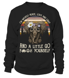 Elephant I'm mostly peace love and light and a little go fuck yourself t-shirt