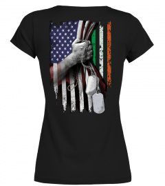 Customize Military DogTag Irish American Flag shirt