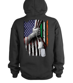 Customize Military DogTag Irish American Flag shirt