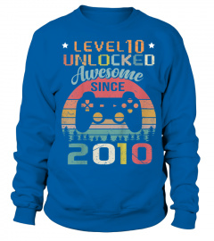 Youth 10Th Birthday Gamer- Level 10 Unlocked Awesome Since 2010 T-Shirt